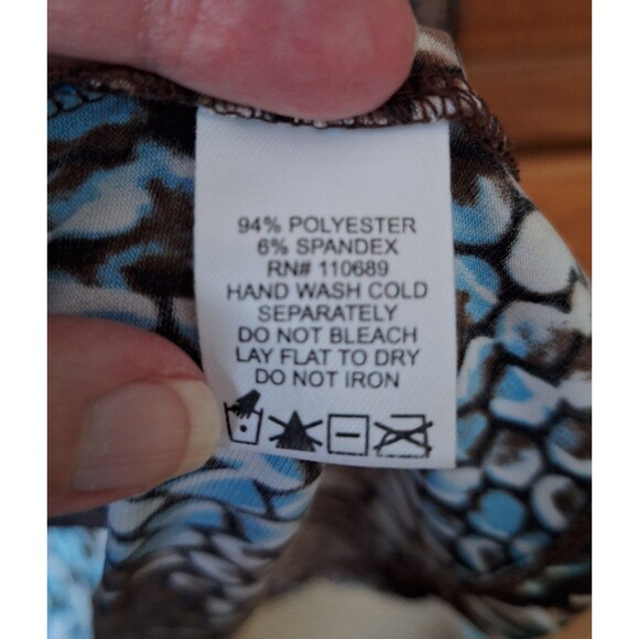 Effortless Style by Citiknits Women Brown Blue Snakeskin Multicolor Dress Small - Picture 4 of 6